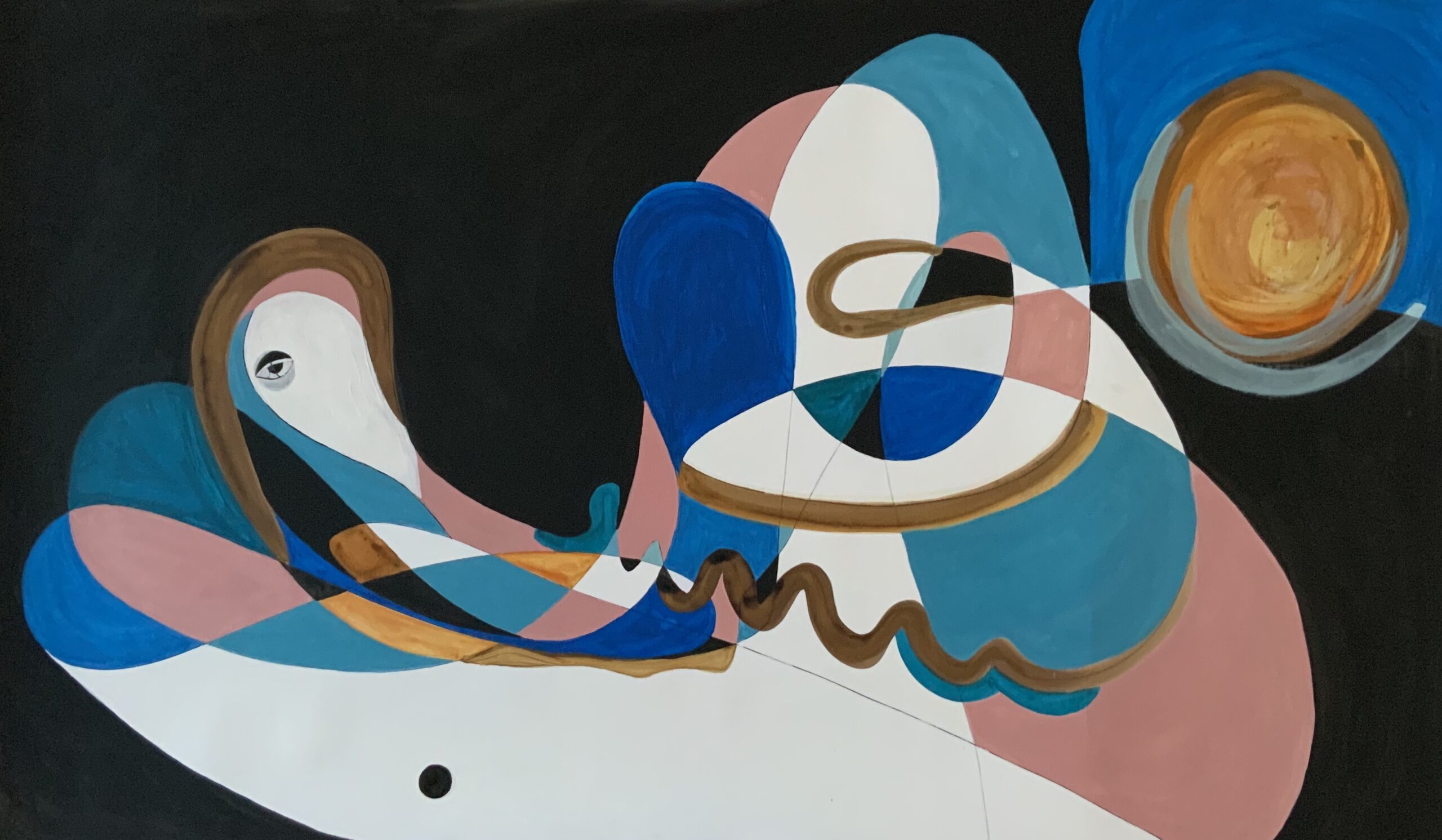 On an island alone, mixed media auf Papier, 2020