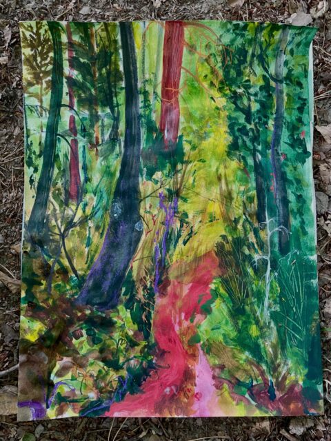 Yesterday’s happy outdoor studio moment #wip #pleinair #landscapepainting #Eifel #nature